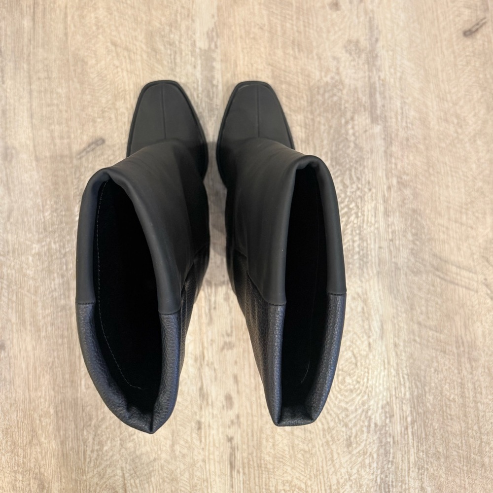 Olivia Miller Virgo Fold-Over Black Heeled Platform Boots NEW - Picture 10 of 15